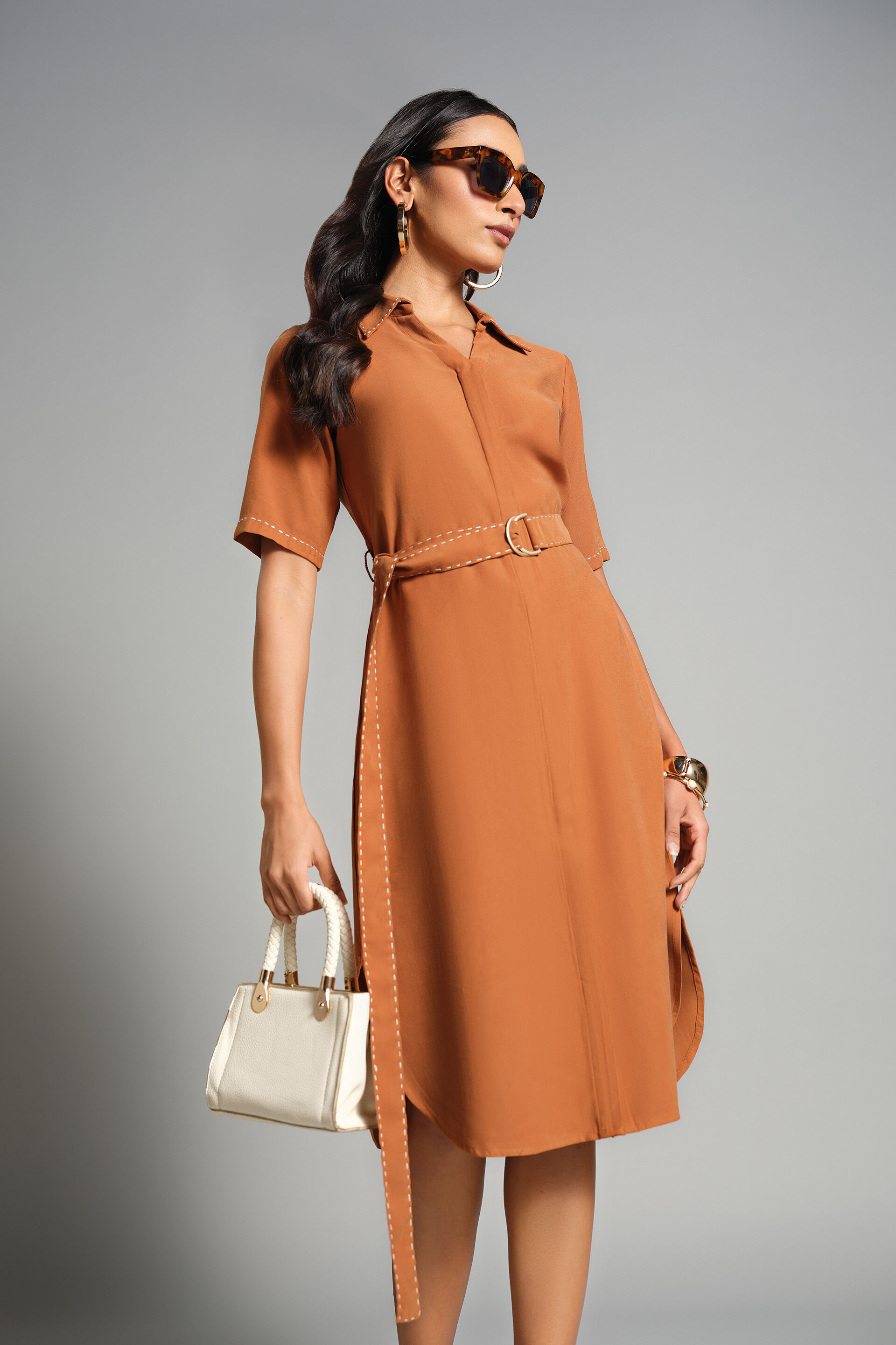 Lomi Shirt Dress, Tan, image 3